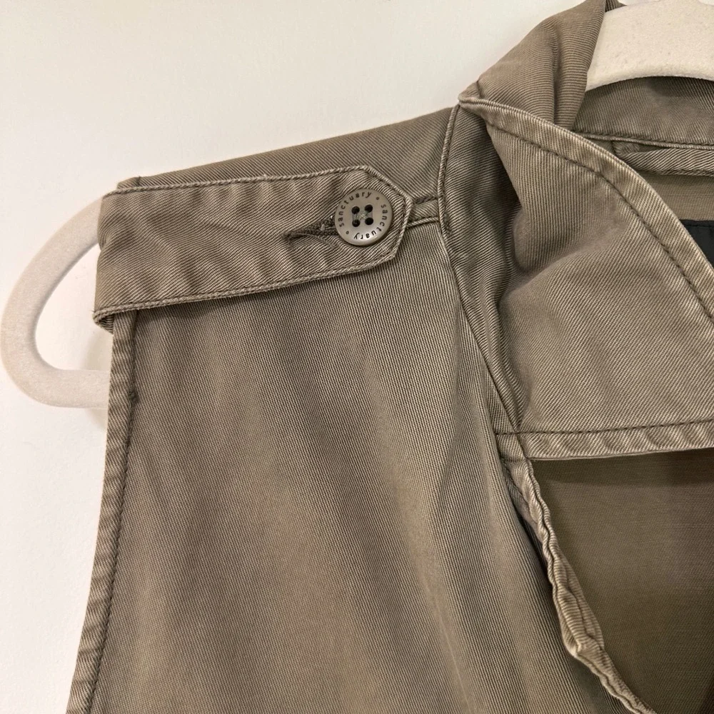 Sanctuary Utility Cargo Vest Womens Small Olive Green Drawstring Waist‎ Military